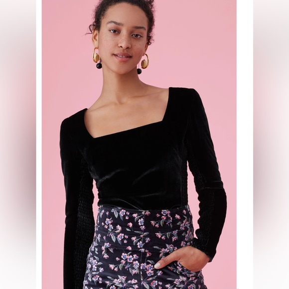 Rebecca Taylor Tops - Rebecca Taylor Velvet Smocked Top Size 14 NWT